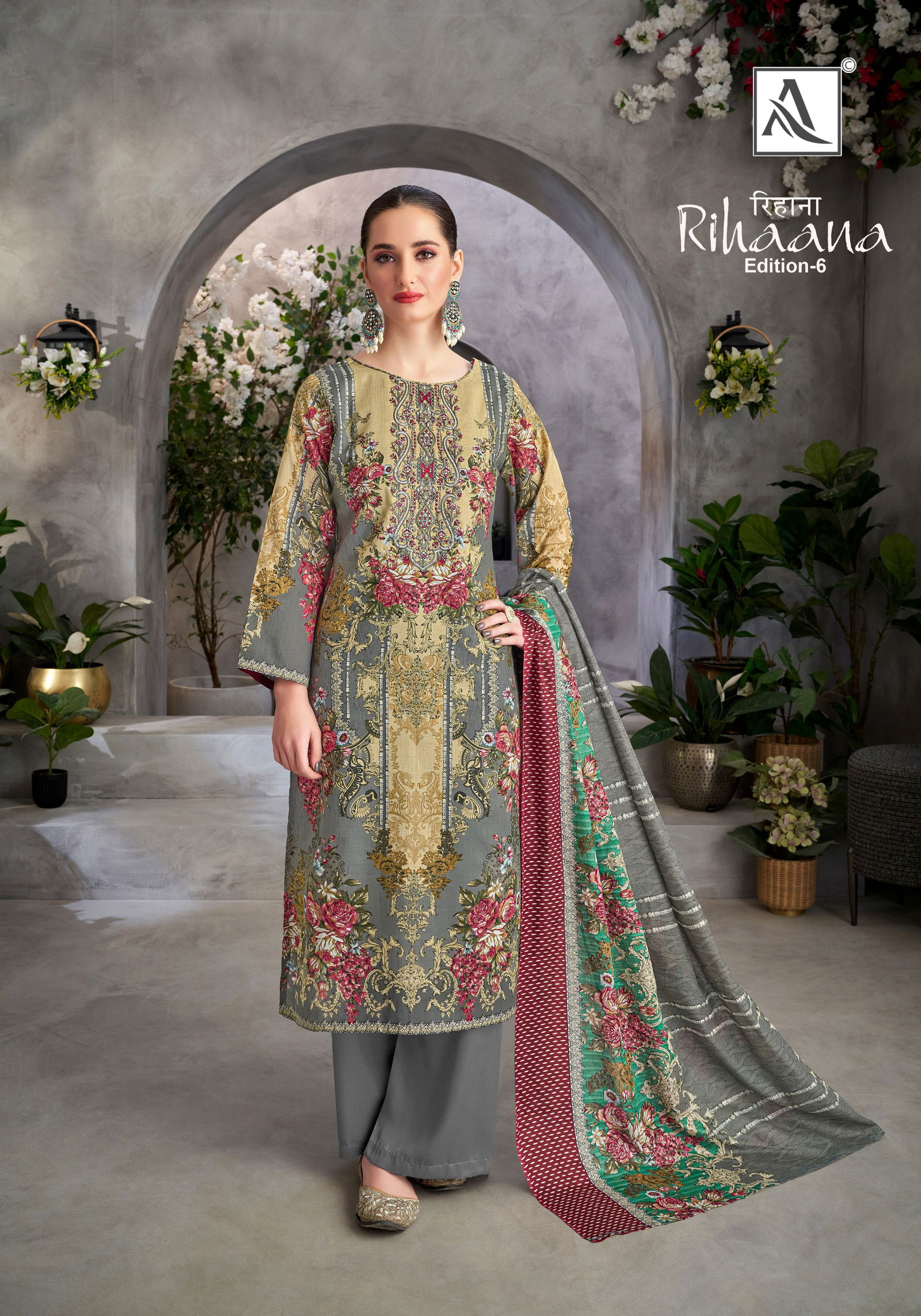 Rihaana 6 By Alok Suit Cambric Cotton Pakistani Dress Material Suppliers In India